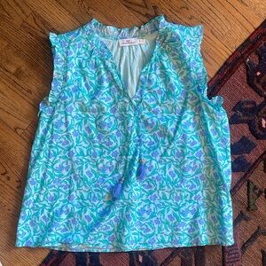 Vineyard Vines Women’s Sleeveless Ruffle Top Size L